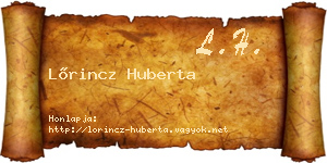Lőrincz Huberta névjegykártya